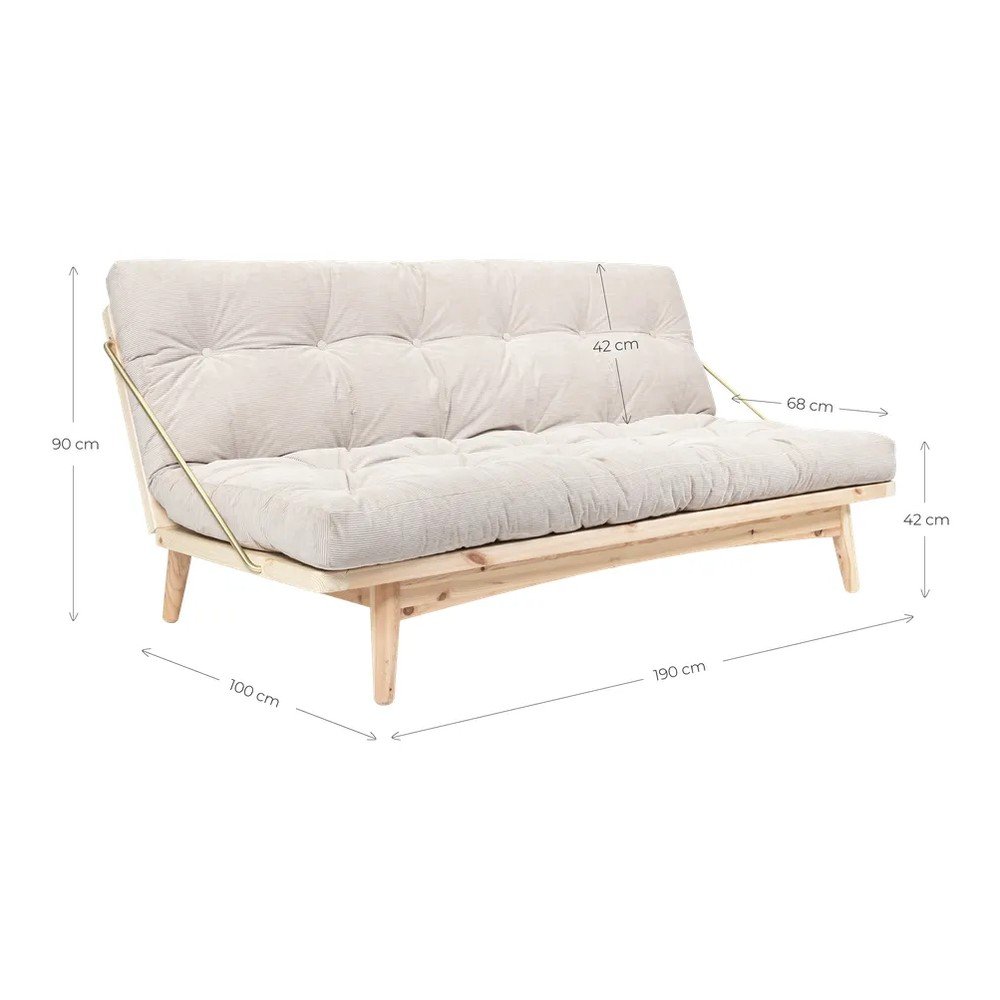 Musztardowa rozkładana sofa 190 cm Folk – Karup Design (zdjęcie 3)