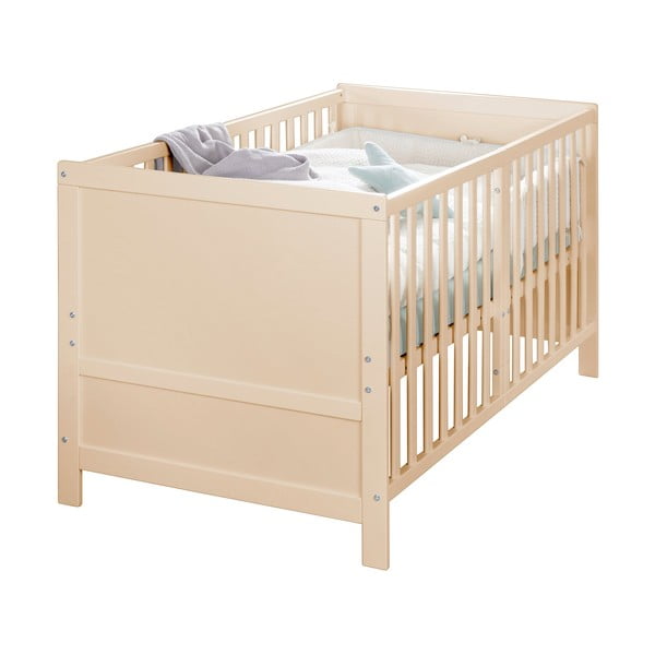 Łóżeczko z regulowaną wysokością w naturalnym kolorze 70x140 cm Easy Sleep – Roba-image-3