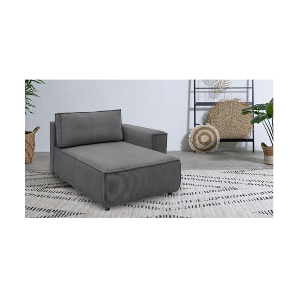 Ciemnoszary sztruksowy moduł sofy (prawostronny) Nihad modular – Bobochic Paris-image-1