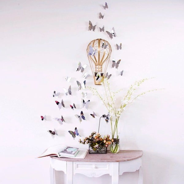 Zestaw 12 naklejek 3D Ambiance Mirror Butterflies-image-1