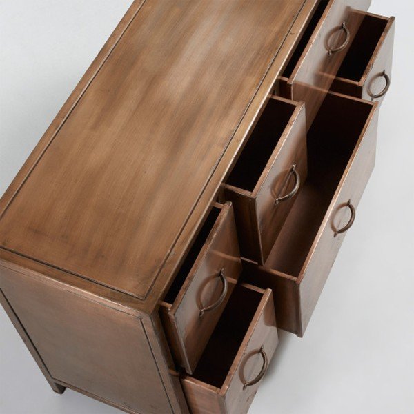 Metalowa komoda w kolorze miedzi La Forma Elma-image-1