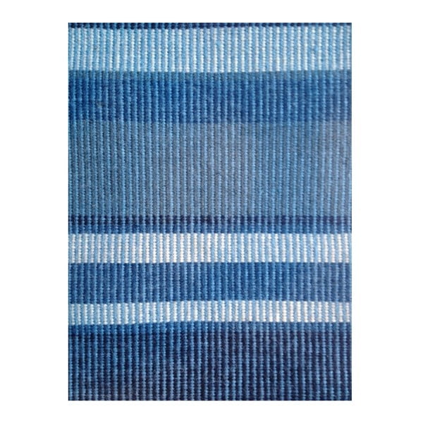 Niebieskii dywan wełniany tkany ręcznie Linie Design Romina Blue, 170x240 cm