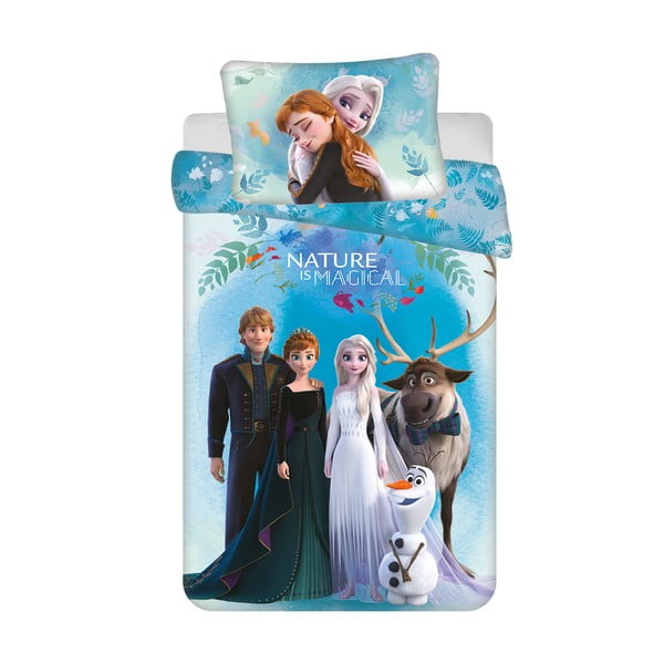 Niebieska bawełniana pościel dziecięca do łóżeczka 100x135 cm Frozen "Blue" – Jerry Fabrics