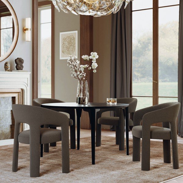 Brązowy fotel jadalniany z podłokietnikami Splendor – DAN-FORM Denmark-image-1