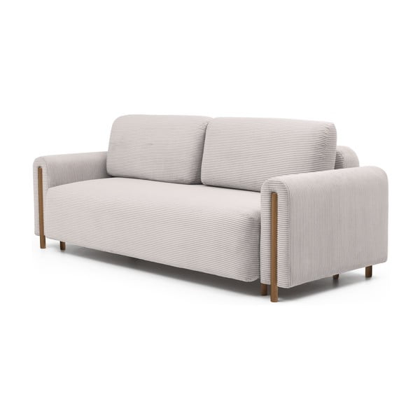 Beżowa sztruksowa rozkładana/ze schowkiem sofa 244 cm Arcadova – ELTAP-image-2