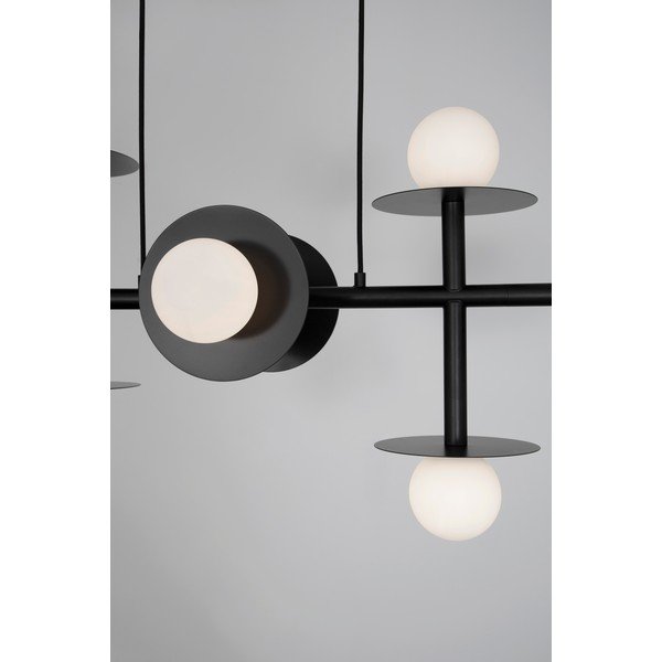 Biała/czarna metalowa lampa wisząca ze szklanym kloszem Pielo – Nova Luce-image-2