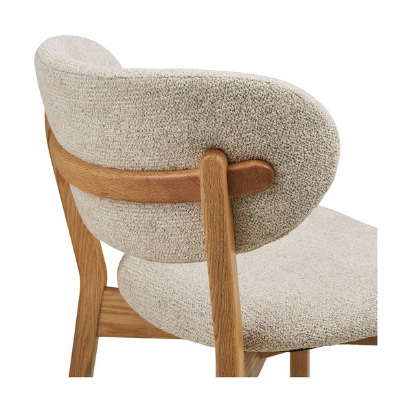 Beżowe/w naturalnym kolorze tapicerowane krzesło Dunkirk – House Nordic-image-3