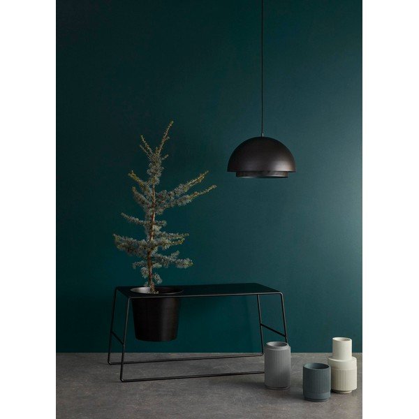 Czarny metalowy stolik z wbudowaną doniczką Hübsch Metal-image-1