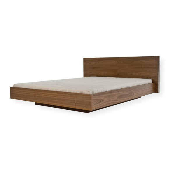 Brązowe łóżko TemaHome Float, 160x200 cm