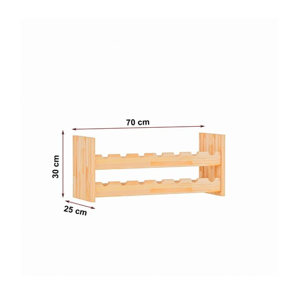 Wiszący regał na wino z drewna sosnowego liczba butelek 14 Carol – Kalune Design-image-4