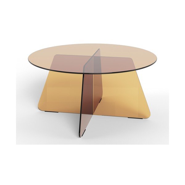 Brązowy szklany okrągły stolik ø 80 cm Samos – Actona