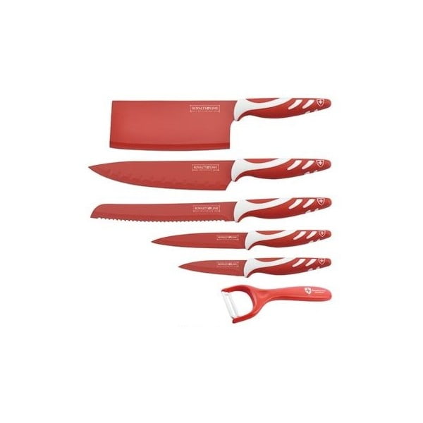 6-częściowy komplet noży Chef Non-stick Color, czerwony