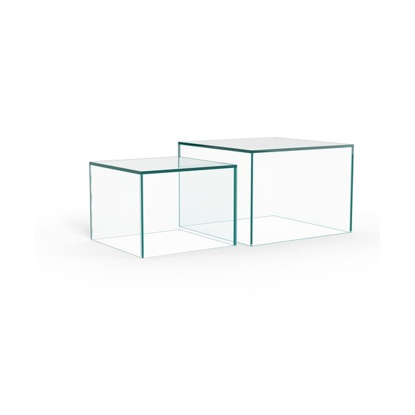 Szklane stoliki zestaw 2 szt. 50x50 cm Dice – Actona