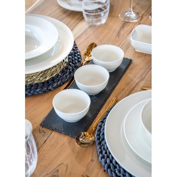 Zestaw 3 białych porcelanowych miseczek do dipów z podstawką Mikasa-image-3