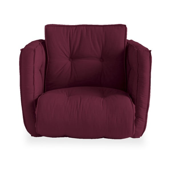 Rozkładany fotel z ciemnoczerwonym obiciem Karup Design Dice Bordeaux