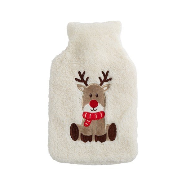 Biały termofor z mikropluszu 1,2 l XMAS – Tiseco Home Studio