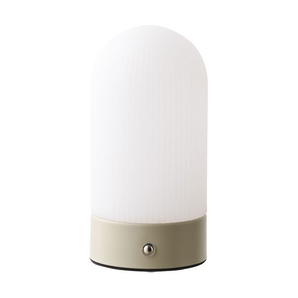 Biała/szarobrązowa metalowa lampa stołowa z plastikowym kloszem (wysokość 18 cm) Ashford – House Nordic