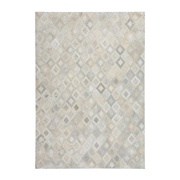 Szary skórzany dywan Dazzle, 120x170cm