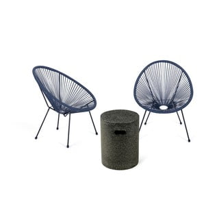 Zestaw niebieskim foteli ogrodowych Avocado i stolika Loris, ø 35 cm