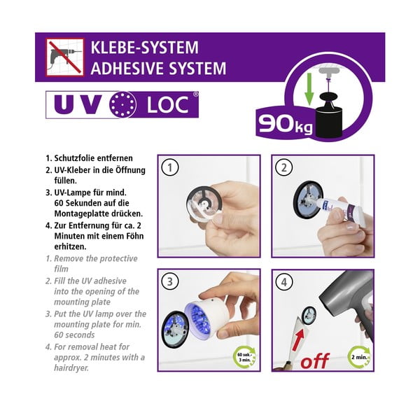 Samoprzylepny wieszak na ręczniki ze stali nierdzewnej w kolorze srebra z połyskiem Maribor – Wenko-image-4