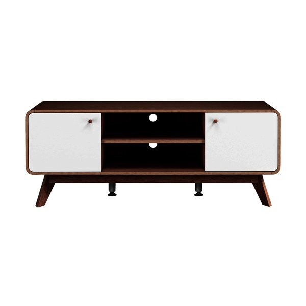 Biało-brązowa szafka pod TV w dekorze orzecha 140x53 cm Caitlin – Støraa