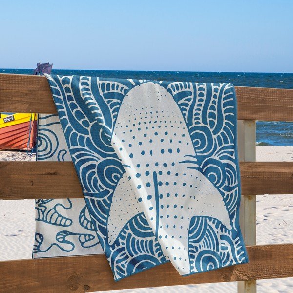 Niebieski ręcznik plażowy 90x180 cm Shark – DecoKing-image-4