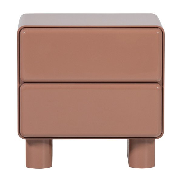 Różowa szafka nocna z połyskiem Lustra – WOOOD