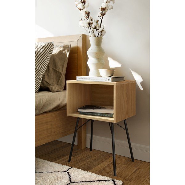 Naturalna szafka nocna w dekorze dębu Rayburn – Woodman-image-1