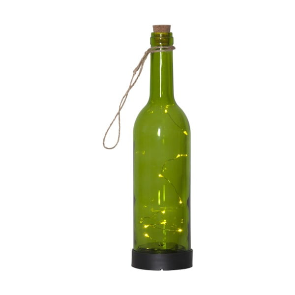 Zielona ogrodowa lampa LED w kształcie butelki Best Season Bottle