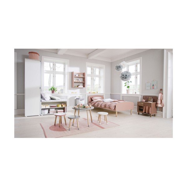 Różowy stołek dziecięcy z drewna jesionowego Flexa Play, ø 30 cm-image-1