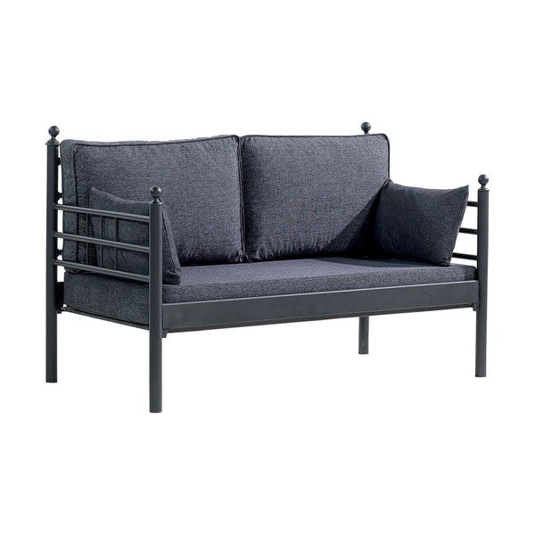 Szara metalowa sofa ogrodowa Manyas – Floriane Garden