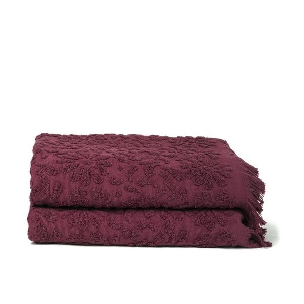Zestaw 2 bordowych ręczników kąpielowych Riad Casa Di Bassi Bath, 70x140 cm