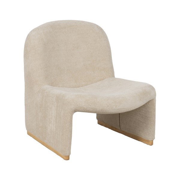 Beżowy fotel z materiału bouclé – Ixia