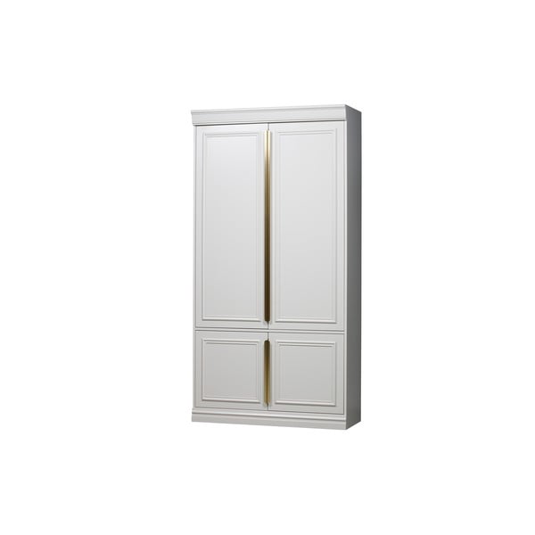 Jasnoszara szafa z litego drewna sosnowego 110x215x44 cm Organize – WOOOD-image-2