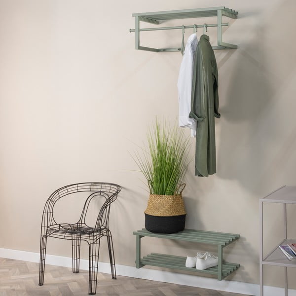 Szarozielona metalowa wisząca szafka na buty 71x26x34 cm Marco – Spinder Design-image-2