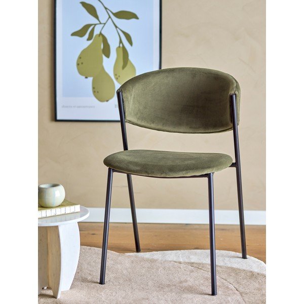 Tapicerowane krzesła zestaw sztaplowane 2 szt. w kolorze khaki Marlo – Bloomingville-image-2