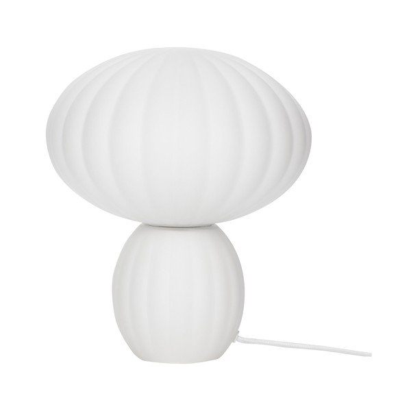 Biała szklana lampa stołowa (wysokość 28 cm) Kumu – Hübsch