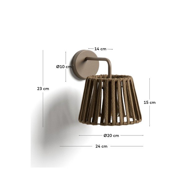Lampa zewnętrzna ścienna LED solarna (wysokość 23 cm) Aldet – Kave Home-image-4