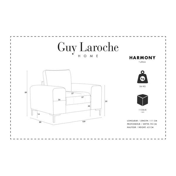 Fioletowy fotel Guy Laroche Harmony-image-2