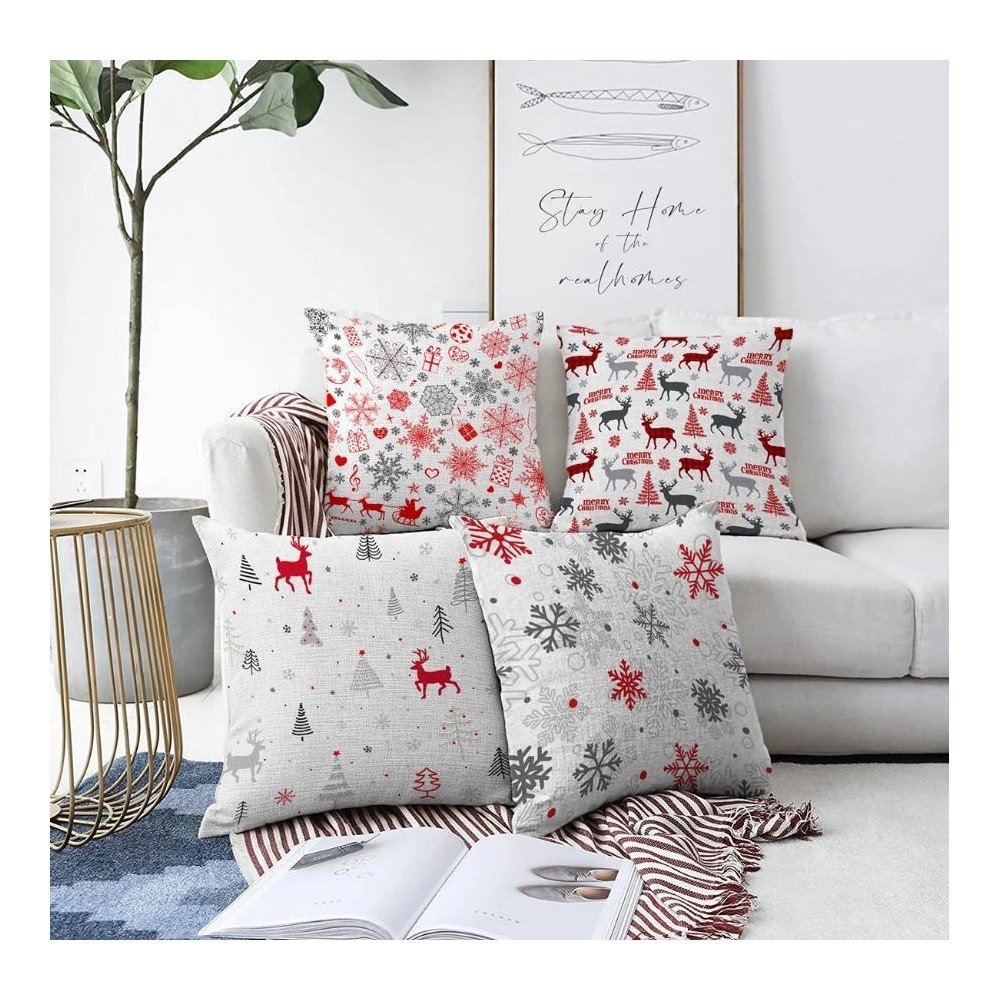 Poszewki na poduszki zestaw 4 szt. ze świątecznym motywem 43x43 cm Merry Christmas – Mila Home