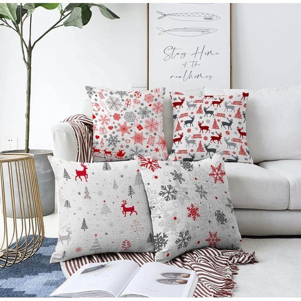 Poszewki na poduszki zestaw 4 szt. ze świątecznym motywem 43x43 cm Merry Christmas – Mila Home