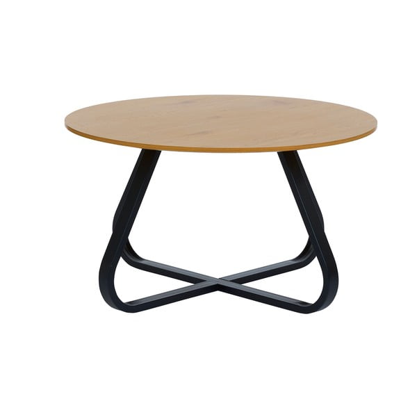 Okrągły stolik z blatem w dekorze dębu ø 80 cm Cesura – Unique Furniture