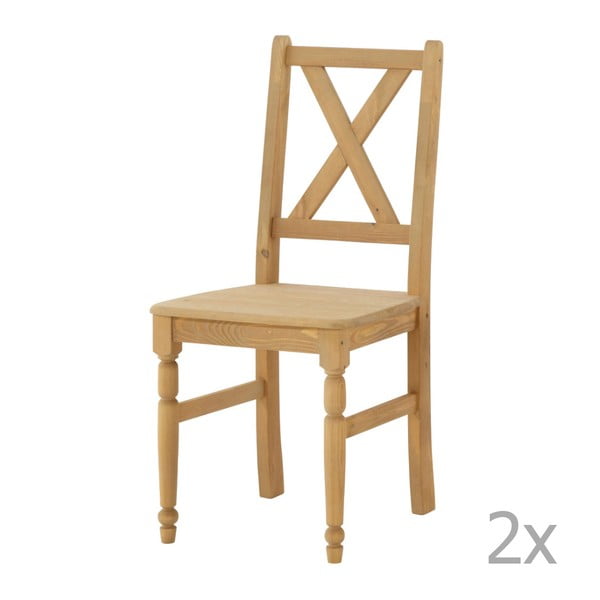 Zestaw 2 białychych krzeseł z litego drewna 13Casa Brigitte