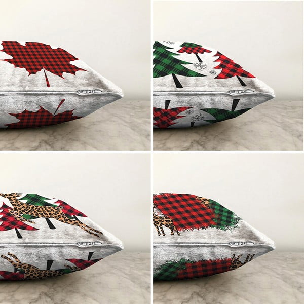 Zestaw 4 szenilowych poszewek na poduszki Minimalist Cushion Covers Leaf, 55x55 cm-image-1