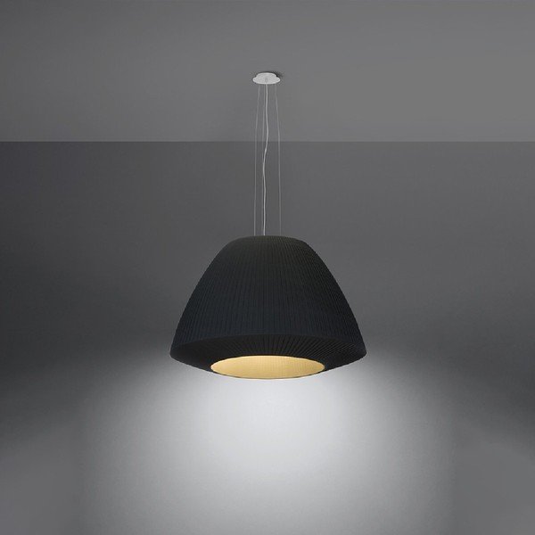 Czarna lampa wisząca ze szklanym kloszem ø 60 cm Soprano – Sollux-image-2