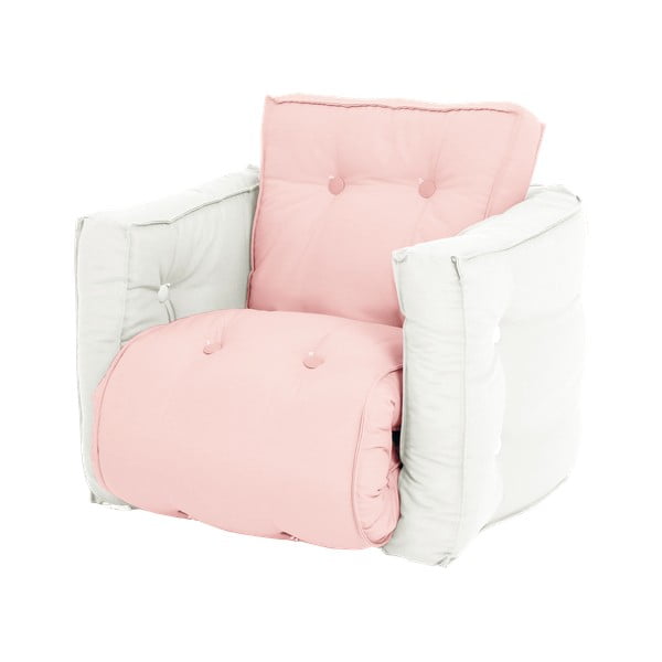 Dziecięcy fotel rozkładany Karup Design Mini Dice Pink//Creamy