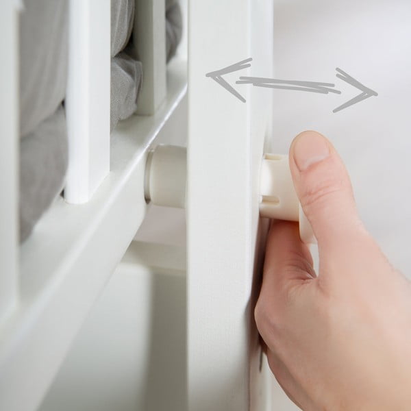 Biała kołyska na kółkach z baldachimem 40x90 cm Adam & Eule – Roba-image-3