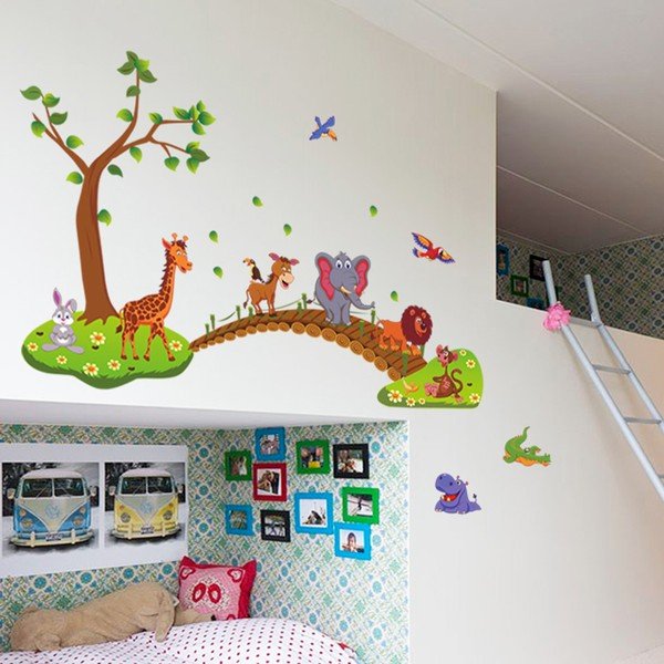 Zestaw dziecięcych naklejek ściennych Ambiance Wooden Bridge-image-3