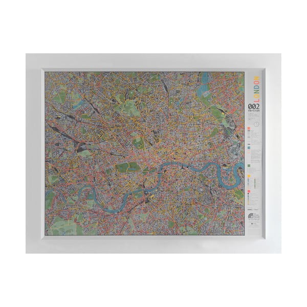 Magnetyczna mapa Londynu The Future Mapping Company London Street Map, 130x100 cm