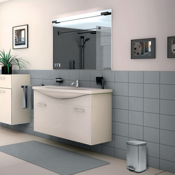 Stalowy kosz na śmieci z pedałem w kolorze matowego srebra 5 l   Akira – Spirella-image-3